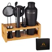 9-Piece Cocktail Shaker Bartender Kit with Stand, Boston Shaker, Mixing Spoon...