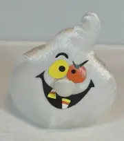 Smiling GHOST Dog Toy w/Candy Corn Teeth, Rattle Noisemaker Inside