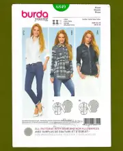 Slim Fit Long Sleeve Shirts Sewing Pattern (Sizes 6-16) Burda Young 6849