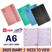 2025 A6 Planner Diary Week To View PU Leather Hard Cover Journal Business Office
