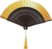 COHEALI Chinese Style Folding Fan with Tassel Vintage Handheld Fan for Dancing Summer Travel Photography Prop for Chinese Culture Enthusiasts Durable Design Gradient