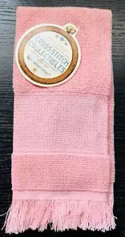 Charles Craft Cotton Pink Fingertip Towel Cross Stitch 14 Count Aida Insert New