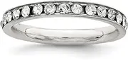 [JewelryWeb] 925 Sterling Silver Solid Polished CZ Simulated Diamond Eternity Band Ring Size 6-Eternity-Ring for Women and Men