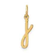 14KY Lower case Letter J Initial Charm Bracelet Necklace