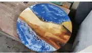 Ocean Wave Epoxy Table, Blue Resin Table, Coffee Table, Dining Table Furniture