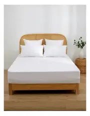 Dreamaker Fully Encased Waterproof Mattress Protector in White