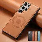 For Samsung Galaxy S24 Ultra S23 FE Ultra Slim Magentic Shockproof Leather Case