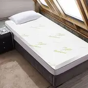 Memory Foam Mattress Topper with Bamboo Cover - Single, 6cm Mattress Pad Bed Cushion with Removable Washable Cover,Comfort Support Pressure Relief, 193x91x6cm