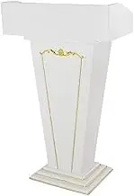Lectern Podium Stand, Lectern Podium Stand,Lectern Podium Stand,Lectern Floor Standing Speaking Lectern with Storage Area Pedestal Large Base for Restaurant Wedding,White-68x35x111cm