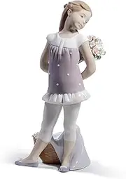[LLADRÓ] Your Favorite Flowers Girl Figurine. Porcelain Figure Figure.