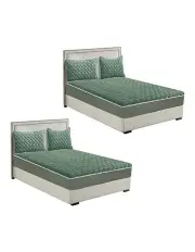 [SOGA] 2X Mattress Fleece Clover Bed Protector 153cm in Green