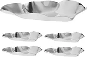 Zerodeko 5pcs Stainless Steel Oyster Shells Holder Reusable Clam Grilling Shells Sauce Dish for Oysters Seafood Cooking Baking Neat Organized Kitchen Tool