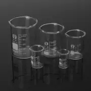 5Pcs 5-100ml Chemistry Laboratory Glass Beaker Borosilicate Measuring Glassware