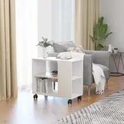 Side Table White 70x35x55 cm Chipboard