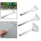 Stainless Steel Hand Rake Leaf Rake for Backyard Mulch Picking up Leaves