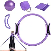 Pilates Ring Ball Resistance Bands - 5X Yoga Bands Stretching Belt, Workout Equipment | Full Body Workout Tools with Flex Resistance, Core Stability Booster for Home Gym, Stretch Training