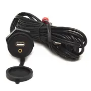 Marine Audio Boat Input Extension Cable AUX-35USB-CPS | Panel Mount 10 FT