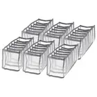 6pcs Wardrobe Clothes Storage Boxes 7 Grids Closet Drawer Organizer, Grey