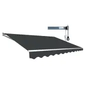 NNEDSZ Motorised Outdoor Folding Arm Awning Retractable Sunshade Canopy Grey 3.0