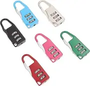 Beavorty 6pcs Padlocks 3- Password Travel Locks for Luggage Iron Material Strong Secure -Approved for Backpacks Home