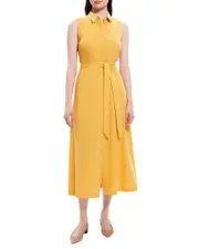 Theory Volume Linen-Blend Shirtdress