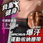 【MACMUS】紅色負重腰帶｜1.5 - 4.5磅｜爆汗運動腰帶｜大尺寸手機隨身腰包