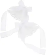 [PACKOVE] 1 Pair Lace Wrist with Bows Detachable Chiffon Hand Sleeves Elastic Fingerless Gloves for Weddings Masquerade Parties Formal Events Soft Material Comfortable Fit