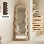 TOOLKISS 1.7m Camel Elegance Curvy Floor Mirror – Wavy Full Length Irregular Asymmetrical Mirror for Living Room, Bedroom, Bathroom & Hallway – Chic Home Decor (170x70cm)