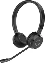 Jabra Evolve 65 TE Wireless Stereo Headset - UC Cert - Passive Noise Cancelling USB A Booster - On Ear Bluetooth Headphones with Noise Canc Boom Mic - Clear Voice Calls - Lightweight Outstanding Audio