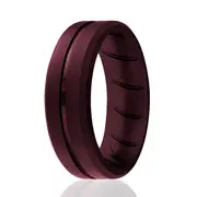 Silicone Wedding BR Middle Line Ring - Basic-Bordo by ROQ for Men - 11 mm Ring