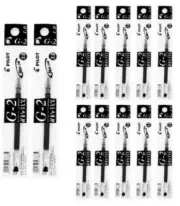 12 pcs PILOT G2 G-2 ROLLER BALL GEL PEN REFILL Black 1.0mm (Broad) - Japan