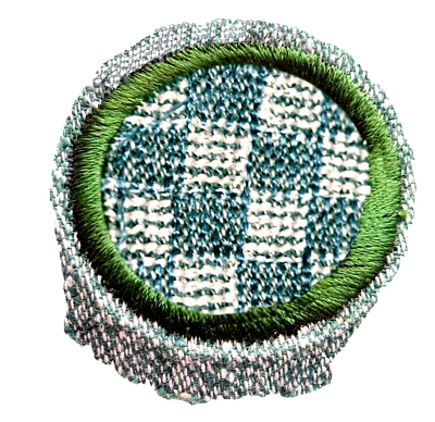 1938-46, WEAVING Girl Scout Silver Green Intermediate Excellent Badge FREE Shp