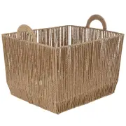 Simplify Vertical Weave Small Storage Basket with Round Handles Dimensions: 12"x