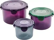 Lock & Lock ECO Food Storage Airtight Container Set with Lids, BPA Free, Round,