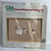 Vtg Columbia Minerva Christmas Looking for Santa Crewel Embroidery Picture Kit