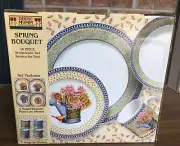 Sakura Debbie Mumm Spring Bouquet 16 Piece Stoneware Set Service for 4 NEW