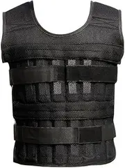 Adjustable Weighted Training Vest Man 12.8KG, 42 x 55 cm, Black Exercise Vest with Iron Weights for Running, Workout, Slim Design Weighted Running Vest