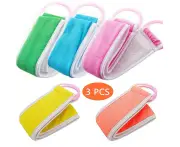 3pcs Loofahs Back Scrub Loofah Shower Exfoliator Double Sided Scrub Strap Body Bath Sponge