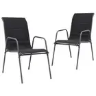 Stackable Garden Chairs Patio Seat Steel and Textilene Multi Colours vidaXL