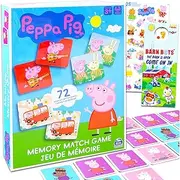 Peppa Pig Memory Game Set - Matching Game, Stickers & Door Hanger | Ages 3+