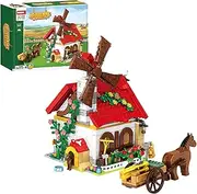 WOMA Farm House Building Toy, 720 PCS Farm Animals Building Block Set, Farmhouse with Horse for Girls and Boys, Creative Farm Educational Toys Present for Kids Ages 6+