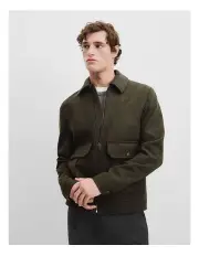 [Country Road] Recycled Wool Zip Through Jacket in Forest