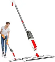 Spray Mop, Floor Cleaner, Precision Mop Head, Contactless Spray Function, Refillable Cleanings Bottle, 1 Unit, Home Garage Dorm Apartment Use, 40x11x112cm Stainless Steel