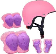 Kids Helmets Set - Adjustable Kids Scooter Helmets | Skateboard Helmets with Knee and Elbow Pads Wrist Guards for 3-10 Years Boys Girls, Cycling Helmets Set
