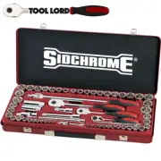 Sidchrome 64 Piece 1/4" 3/8" & 1/2" Mixed Drive Metric & AF Socket Set SCMT19120