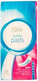 NEW Pharmacy Care Incontinence Aid Super Incontinence Pads 10 Pack