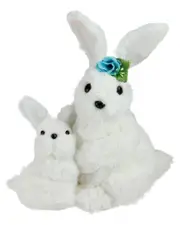 Northlight Plush Mother & Baby Easter Bunny Figure NoSize White