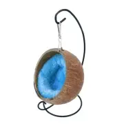 Coconut Hamster Hideout Hanging Hammock Bed with Stand Cage Accessories