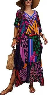 [CHERRY CAT] Women Beachwear Long Beach Coverups Kaftan Casual Caftan Dress