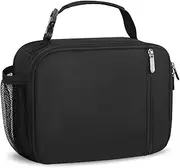 [esouler] Lunch Box Kids Insulated Lunch Bag for Boys & Girls Durable Children Lunchbox for School with Water Bottle Holder-Black